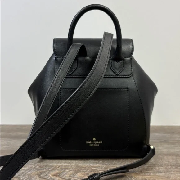 Kate Spade New York ADEL Black Leather Medium Backpack